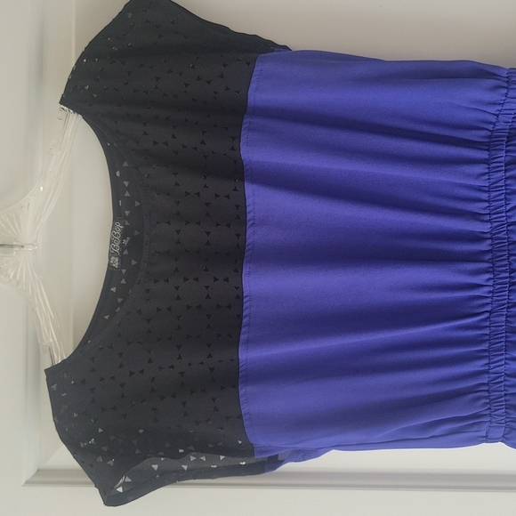 Summer Cocktail Mini Dress Black and Purple Cutout Medium - Picture 2 of 6